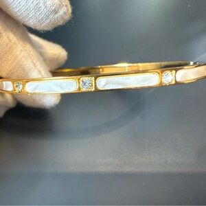 Gold and White Inlay Bracelet